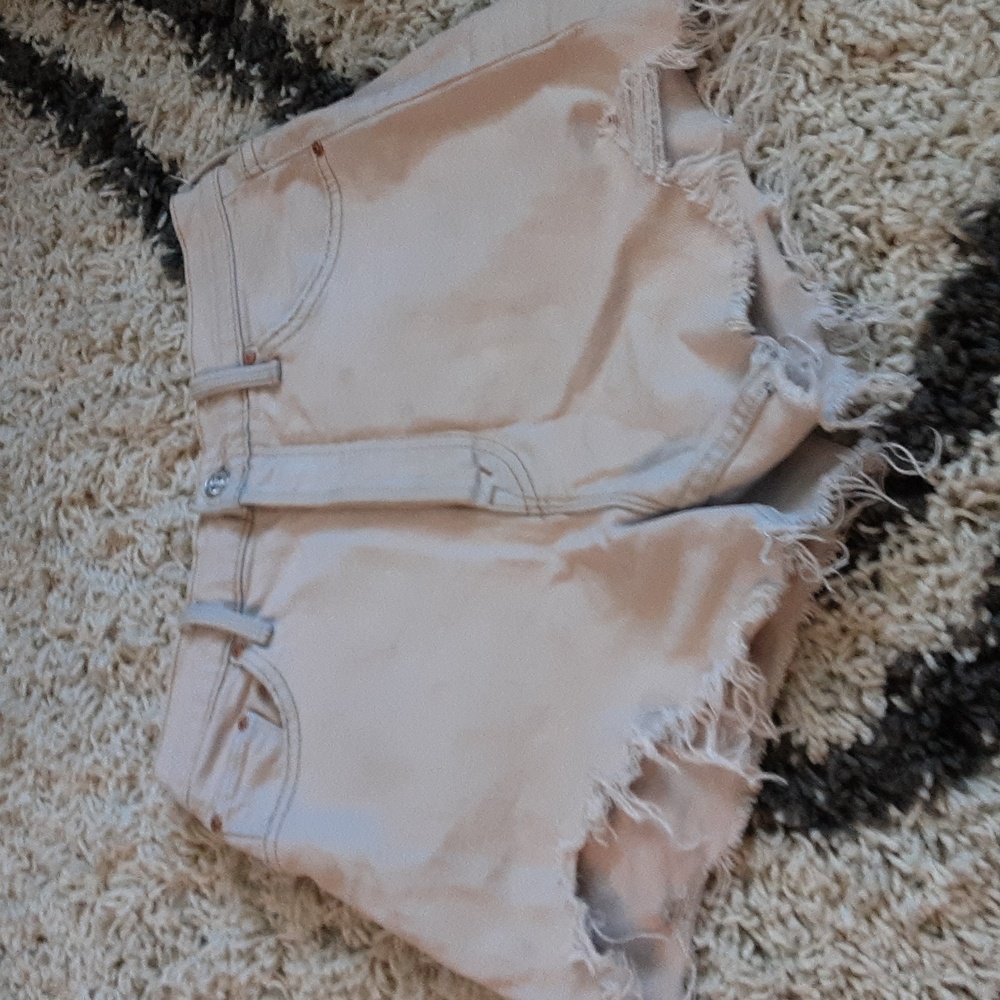 MOTHER ripped pink shorts